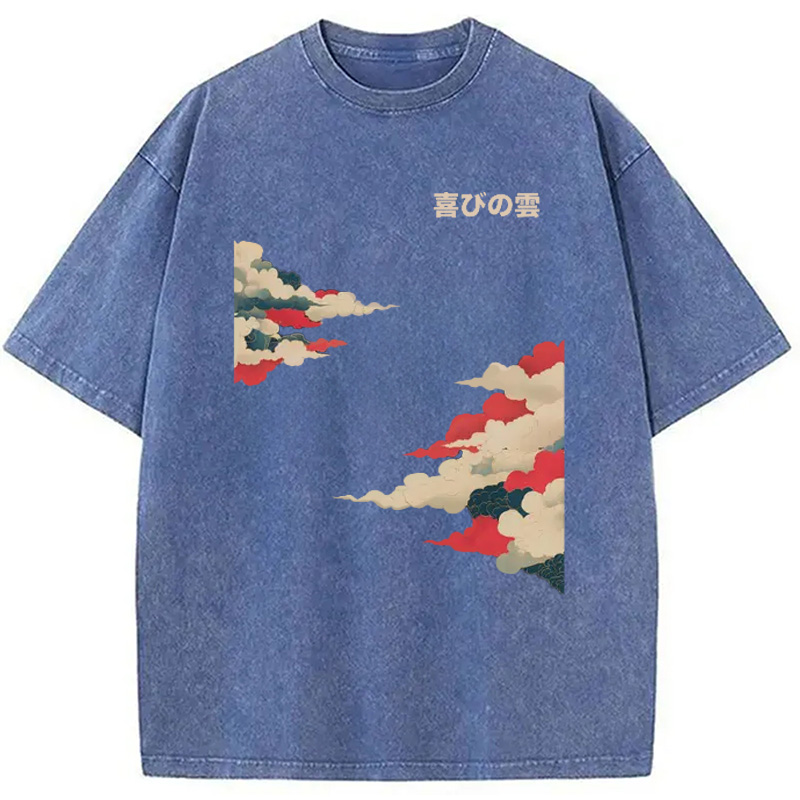 Modecanvas Japanese Clouds Washed T-Shirt