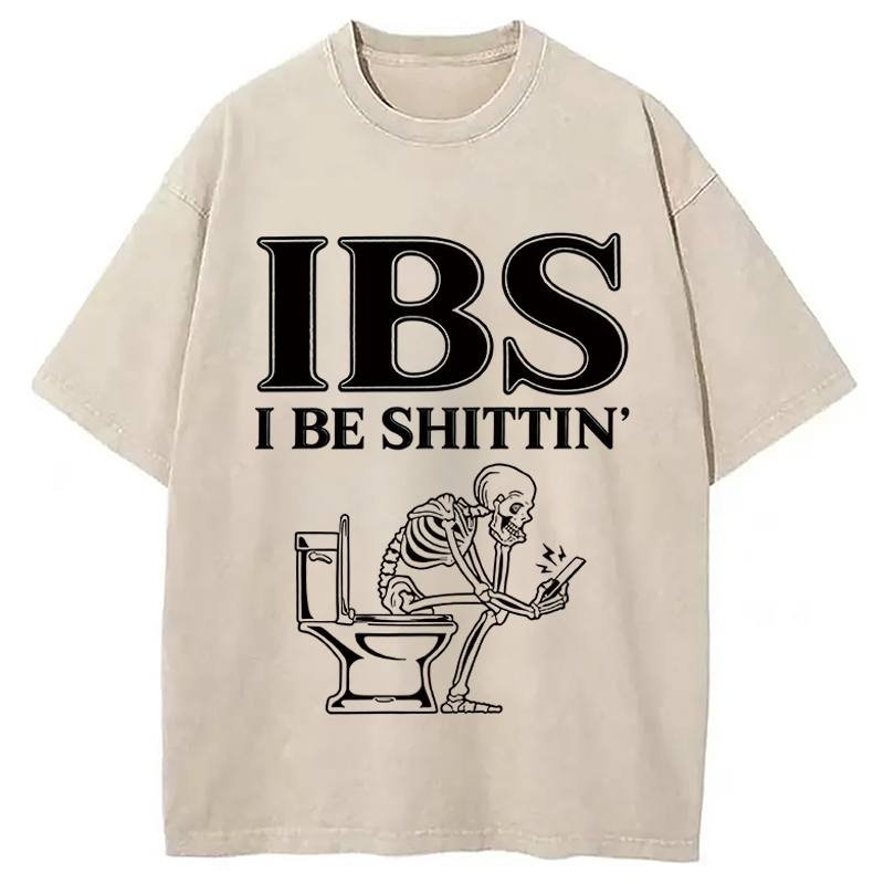Modecanvas IBS Skeleton Meme DTG Printing Washed T-Shirt
