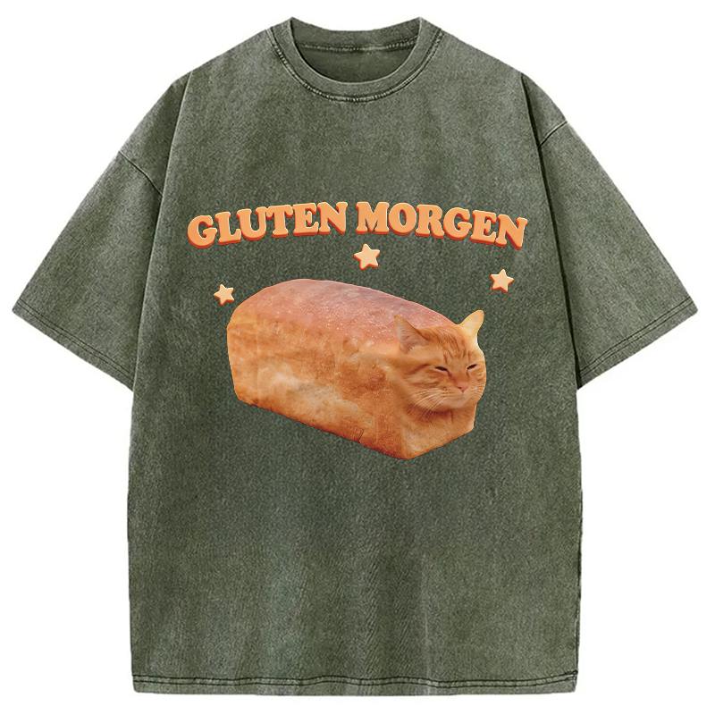 Modecanvas Silly Gluten Cat Washed T-Shirt