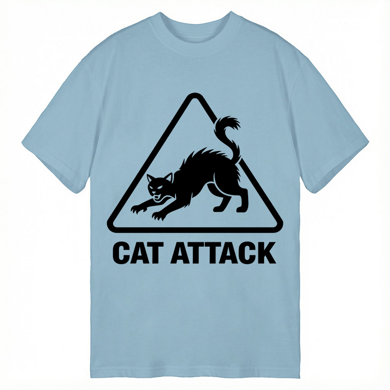 Modecanvas Cat Attack DTG Printing Classic T-Shirt-modecanvas