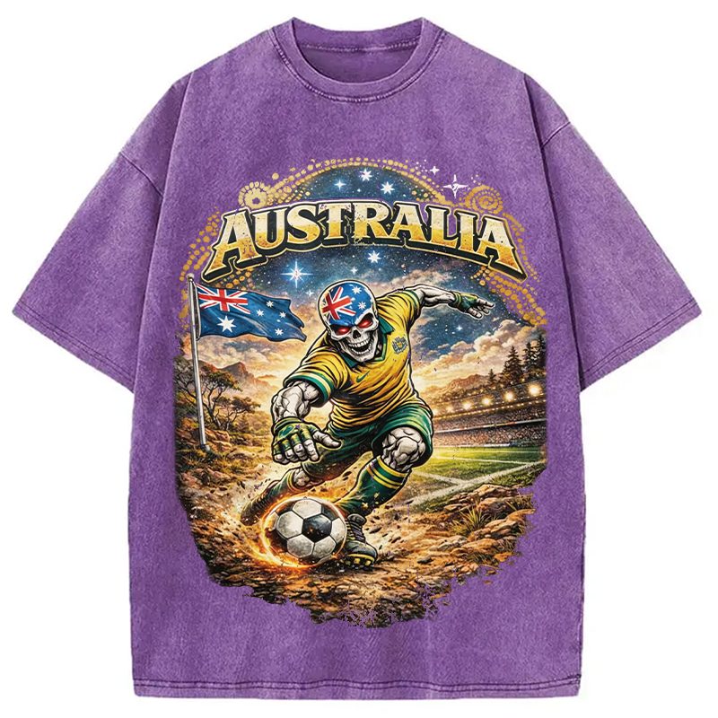 Modecanvas Australia Soccer DTG Printing Washed T-Shirt