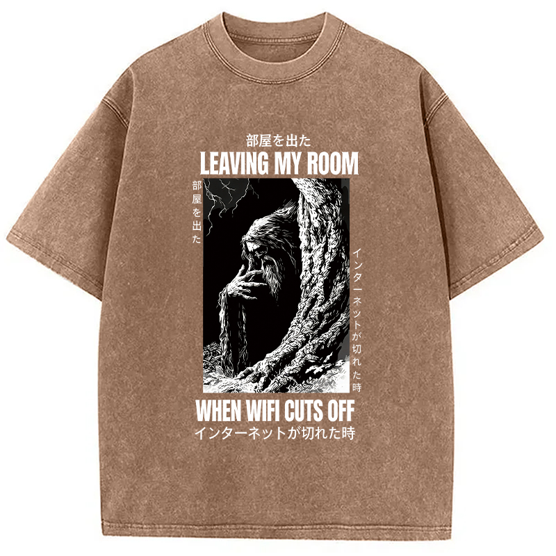 Modecanvas Funny Horror Gen Z Japanese DTG Printing Washed T-Shirt-modecanvas