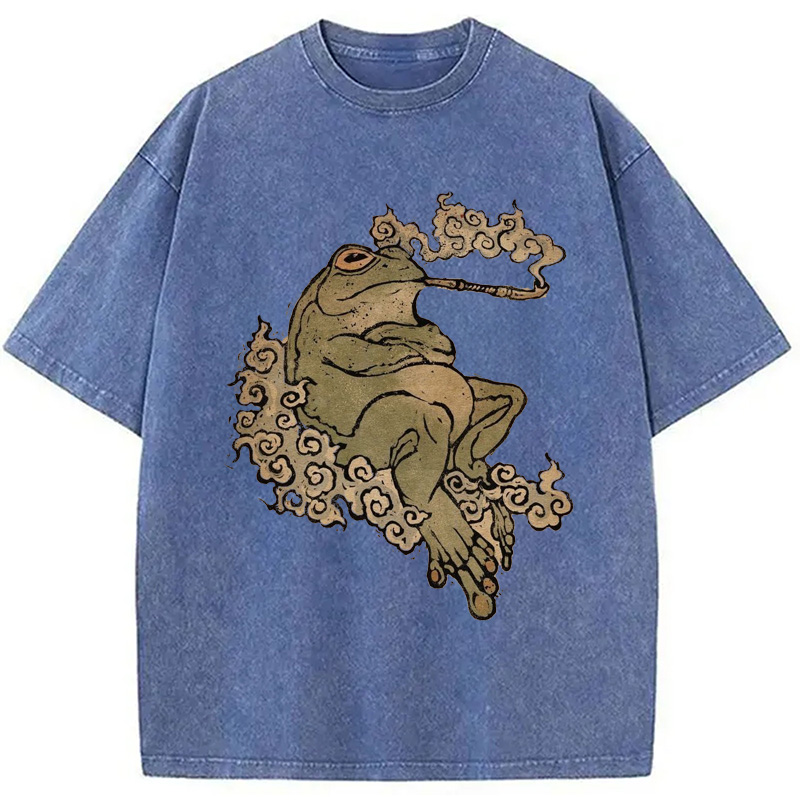 Modecanvas Self-Love Tattoo Frog Washed T-Shirt