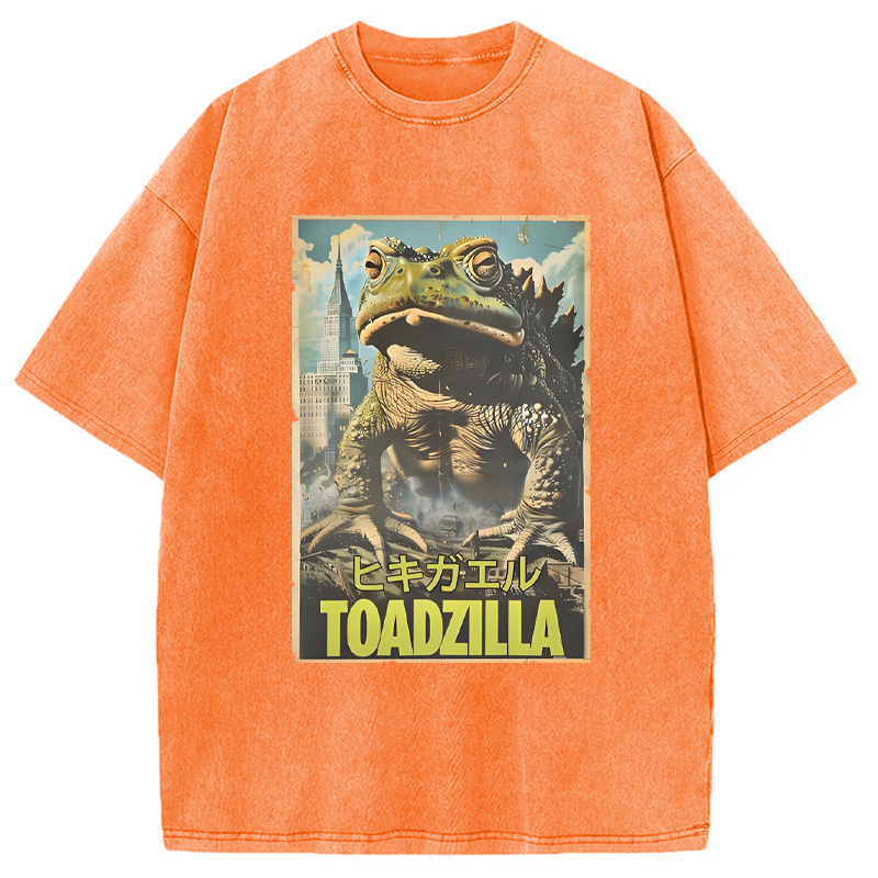 Modecanvas Vintage Funny Frog Washed T-Shirt