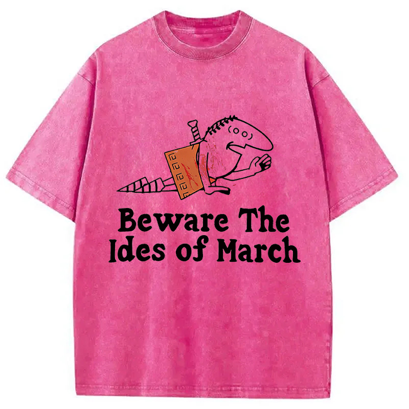 Modecanvas Beware The Ides Of March Washed T-Shirt-modecanvas