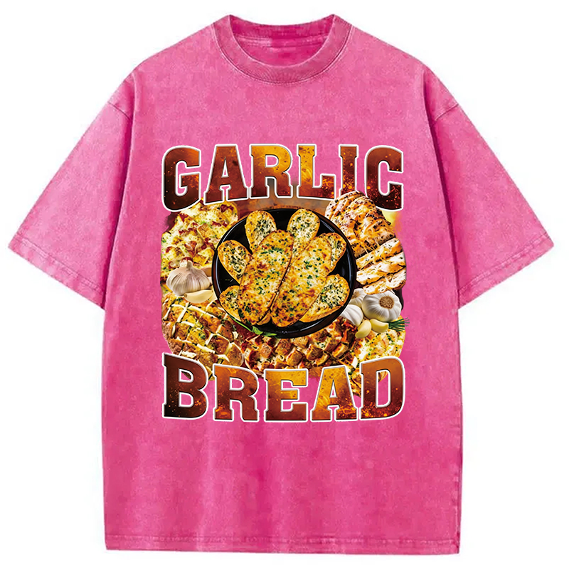 Modecanvas Garlic Bread DTG Printing Washed T-Shirt