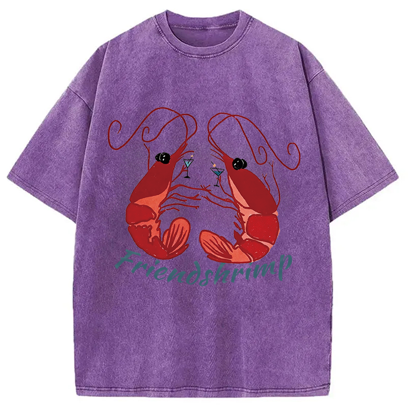 Modecanvas Friendshrimp DTG Printing Washed T-Shirt