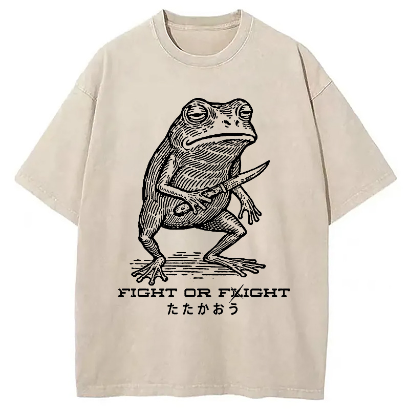 Modecanvas Fighting Frog Washed T-Shirt