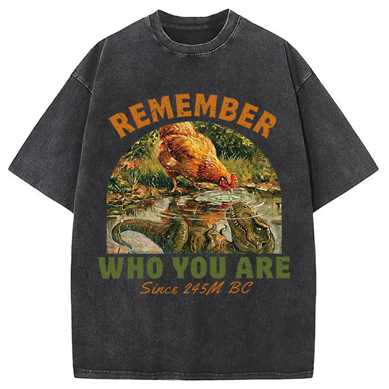 Modecanvas Remember Who You Are Funny DTG Printing Washed T-Shirt