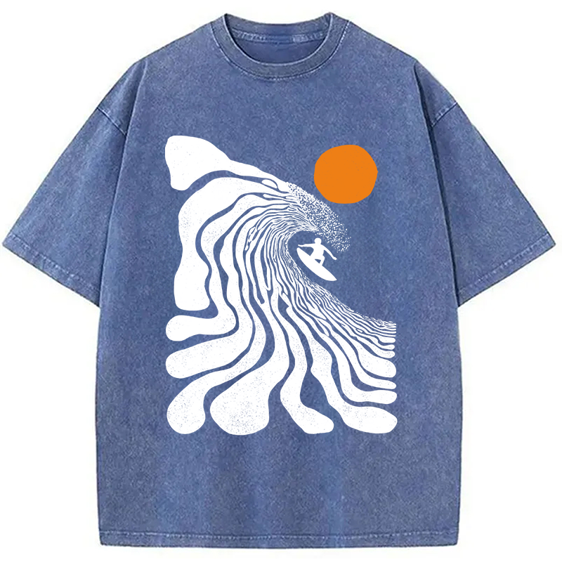 Modecanvas Surfing Time DTG Printing Washed T-Shirt