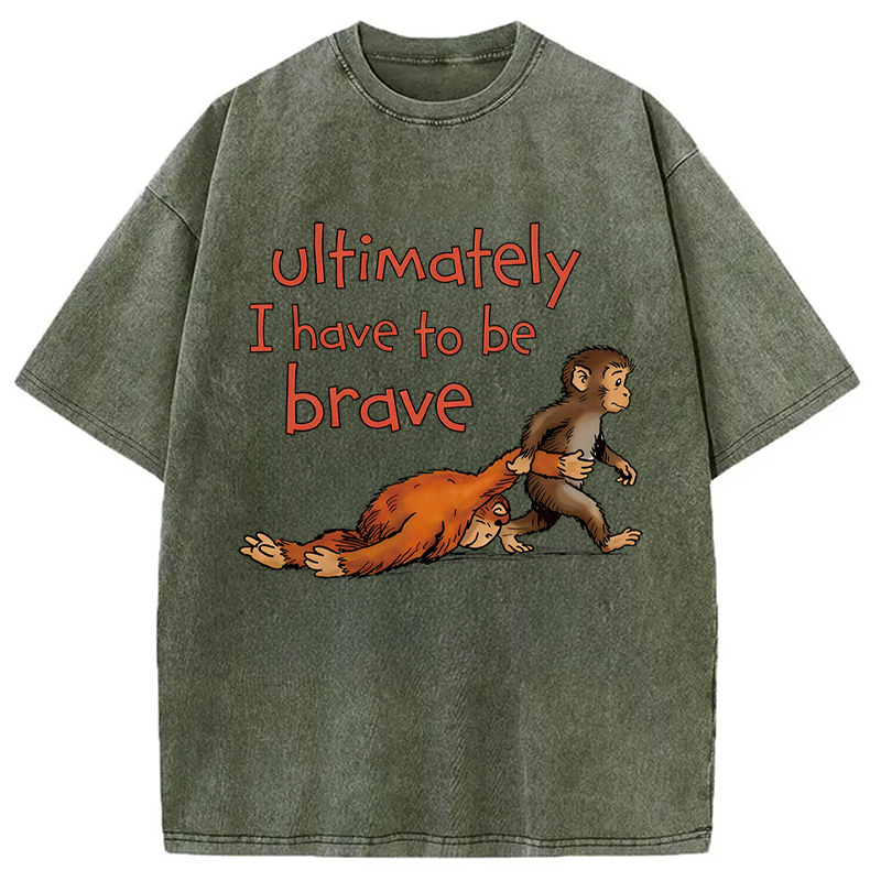 Modecanvas Vintage Monkey Punch DTG Printing Washed T-Shirt