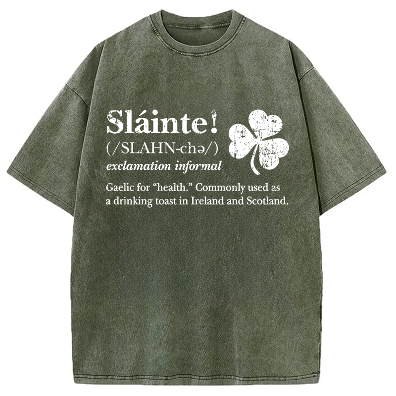 Modecanvas Slainte! Irish DTG Printing Washed T-Shirt