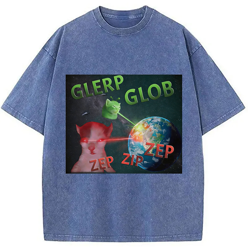 Modecanvas Glerp Glob Meme DTG Printing Washed T-Shirt