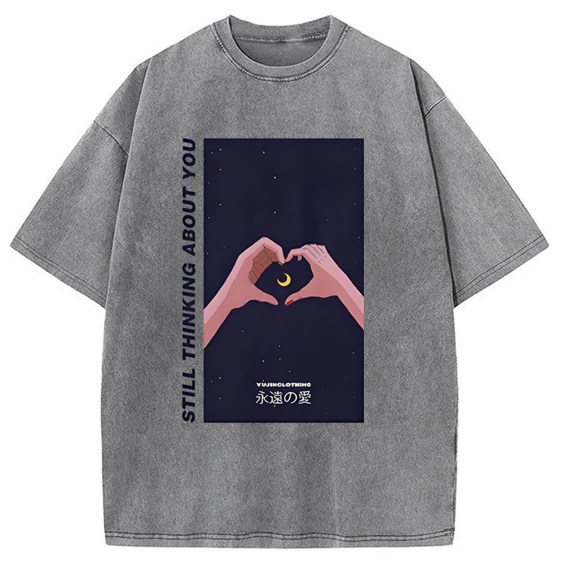 Modecanvas Still Thinking About You Washed T-Shirt