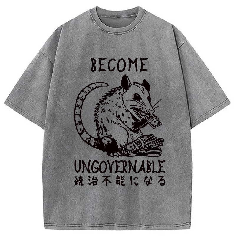 Modecanvas Ungovernable Opossum Washed T-Shirt