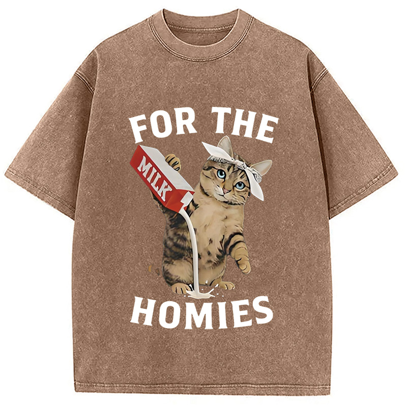 Modecanvas For The Homies Cat Washed T-Shirt