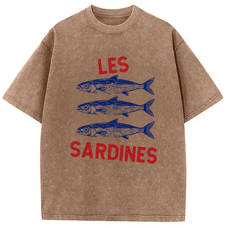 Modecanvas Sardine Tinned Fish French Washed T-Shirt
