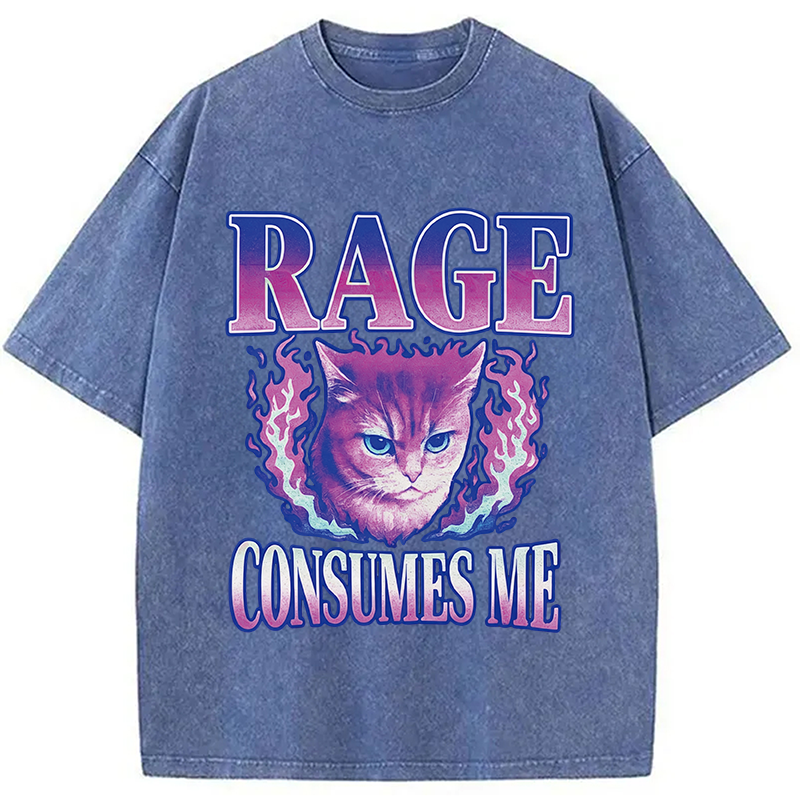Modecanvas Rage Consumes Me DTG Printing Washed T-Shirt