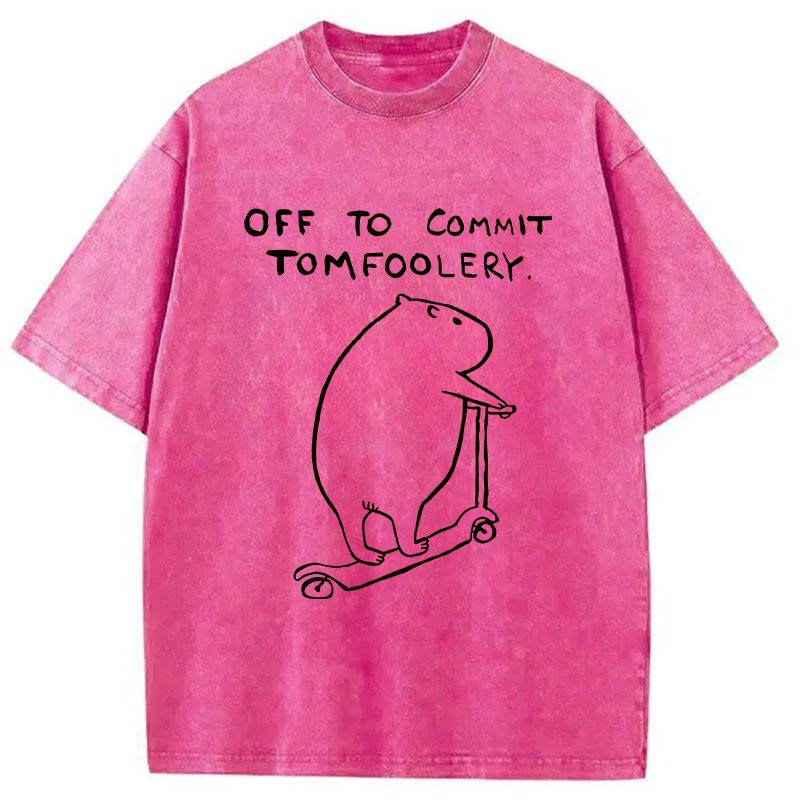 Modecanvas Capybara Is Ready Washed T-Shirt