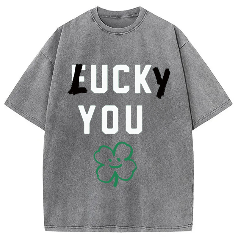 Modecanvas Lucky You DTG Printing Washed T-Shirt