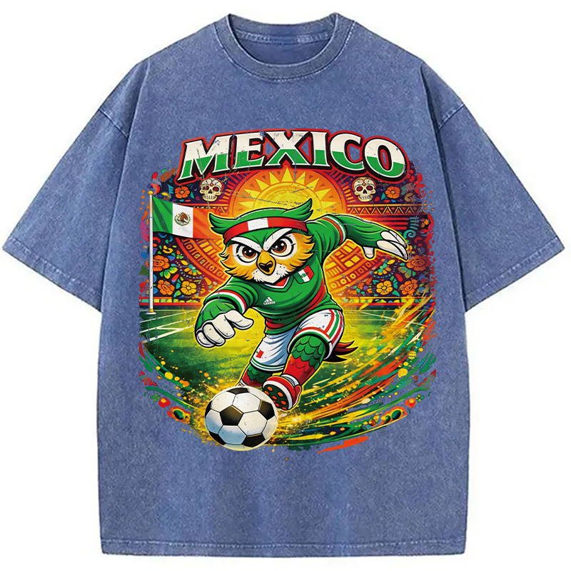 Modecanvas Mexico Soccer DTG Printing Washed T-Shirt
