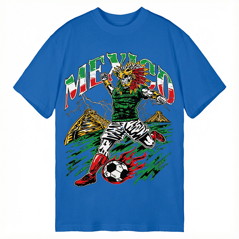 Modecanvas Mexico Soccer Skull DTG Printing Classic T-Shirt-modecanvas
