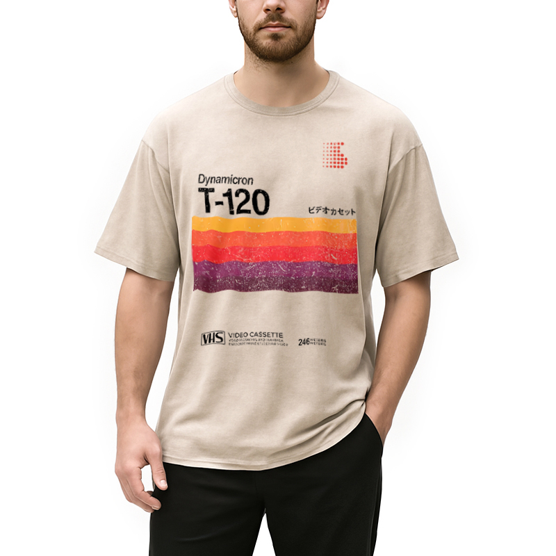 Modecanvas VHS T-120 Vintage Video Tape Washed T-Shirt
