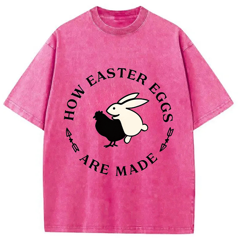 Modecanvas Bold Funny Easter Bunny DTG Printing Washed T-Shirt