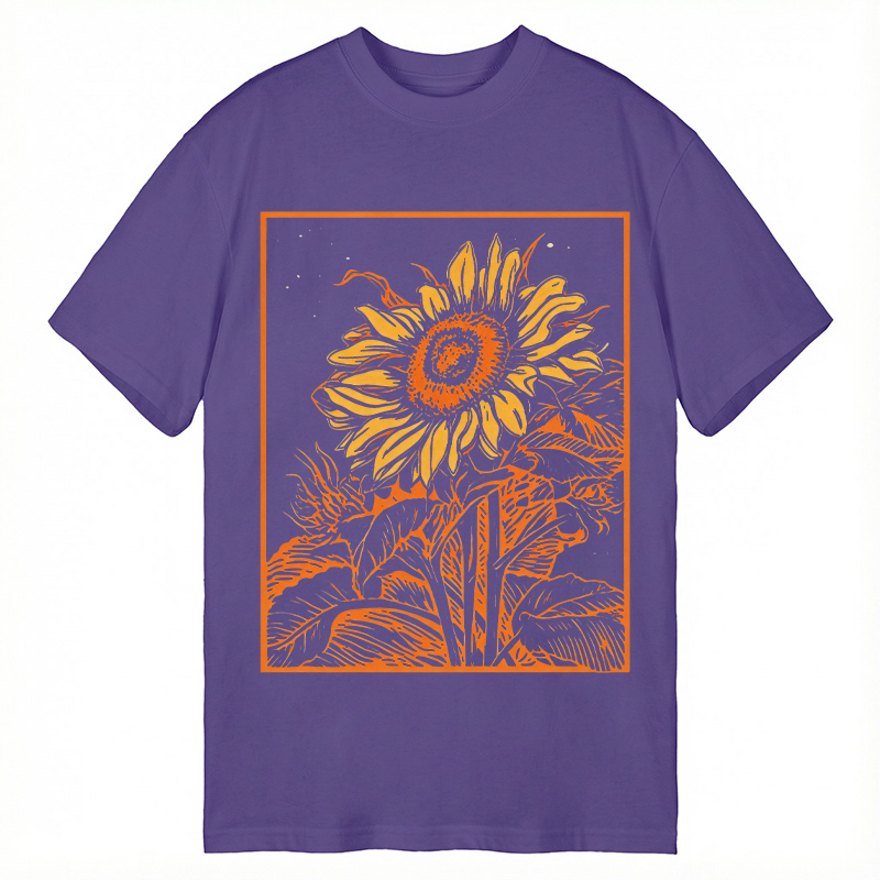 Modecanvas Vintage Woodcut Bloom DTG Printing Classic T-Shirt-modecanvas
