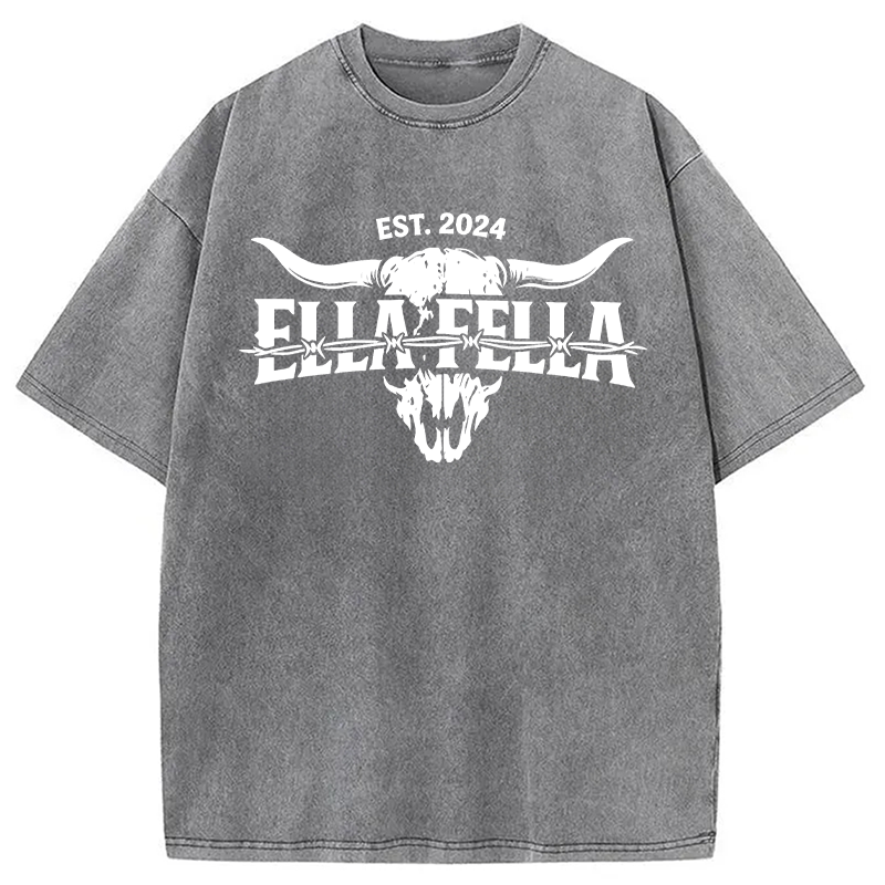 Modecanvas Ella Fella Plain DTG Printing Washed T-Shirt