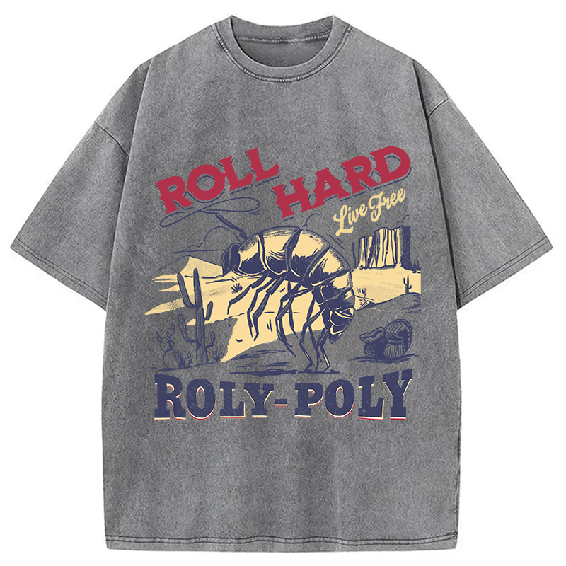 Modecanvas Roly Poly Cowboy Western DTG Printing Washed T-Shirt