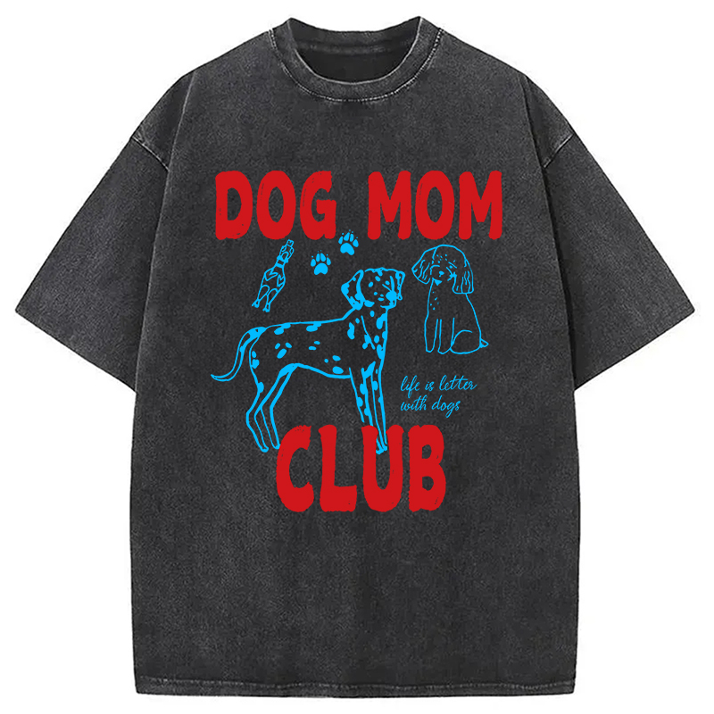 Modecanvas Dog Mom Club Washed T-Shirt