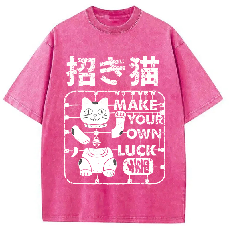 Modecanvas Make your own luck DTG Printing Washed T-Shirt