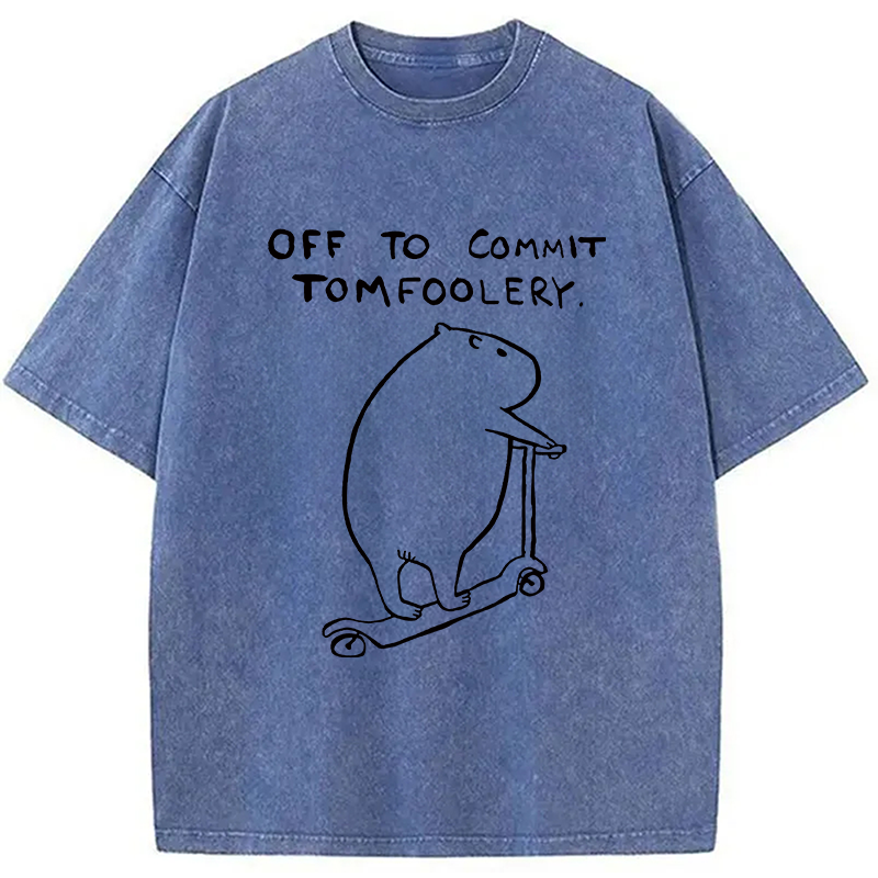 Modecanvas Capybara Is Ready Washed T-Shirt