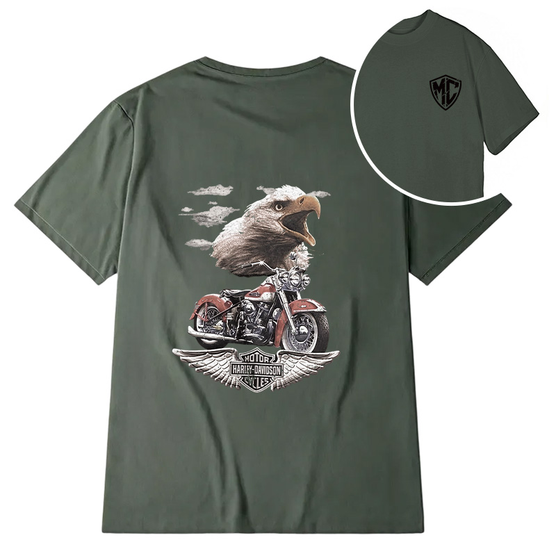 Modecanvas Harley Davidson DTG Printing Back Classic T-Shirt