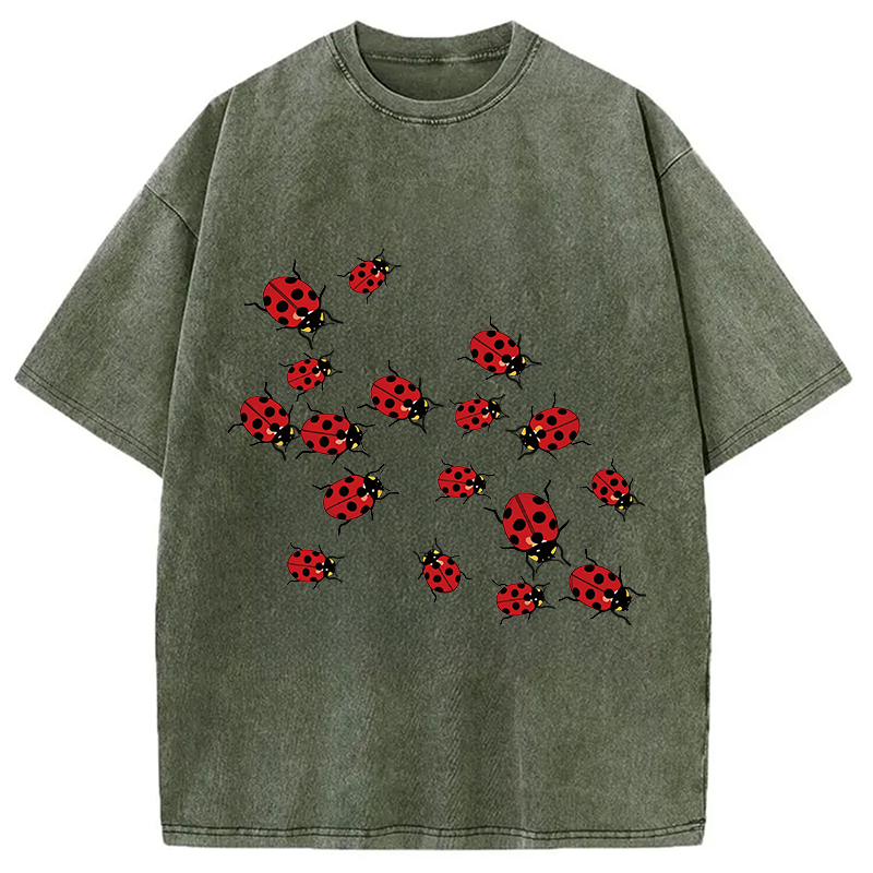 Modecanvas Ladybug DTG Printing Washed T-Shirt