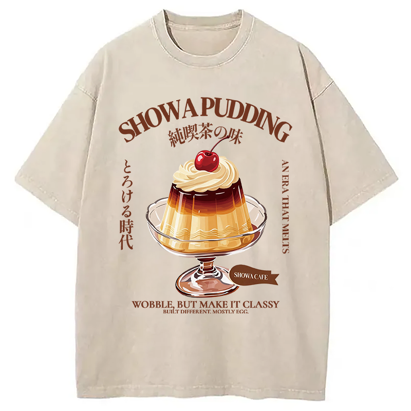 Modecanvas Japanese Pudding DTG Printing Washed T-Shirt-modecanvas