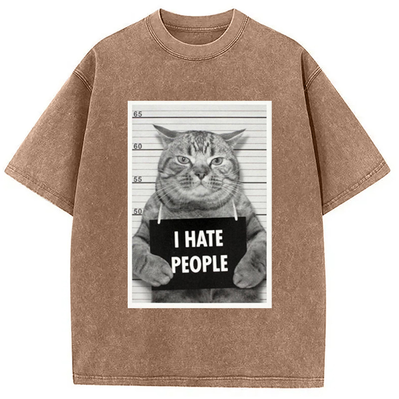Modecanvas I Hate People Washed T-Shirt