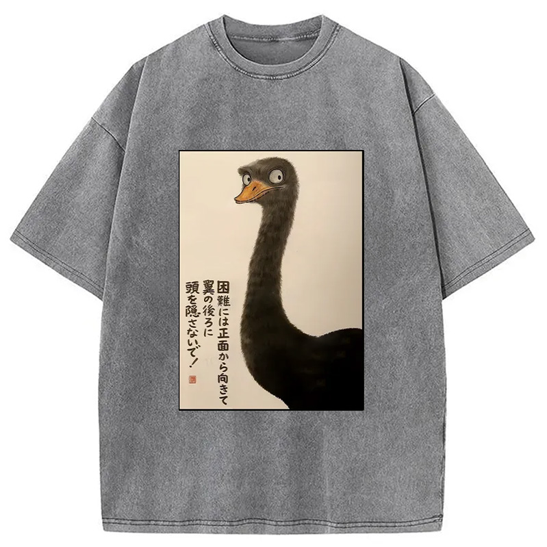 Modecanvas Avoid Difficulties Funny Washed T-Shirt