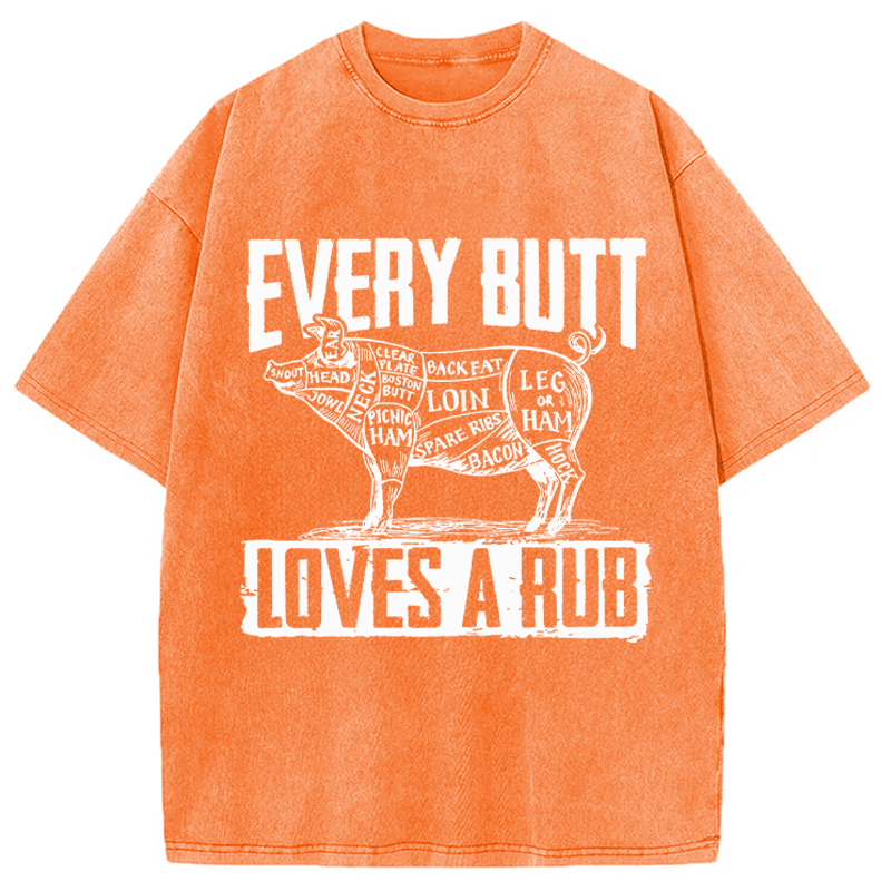 Modecanvas BBQ Pork Butt Rub Funny DTG Printing Washed T-Shirt