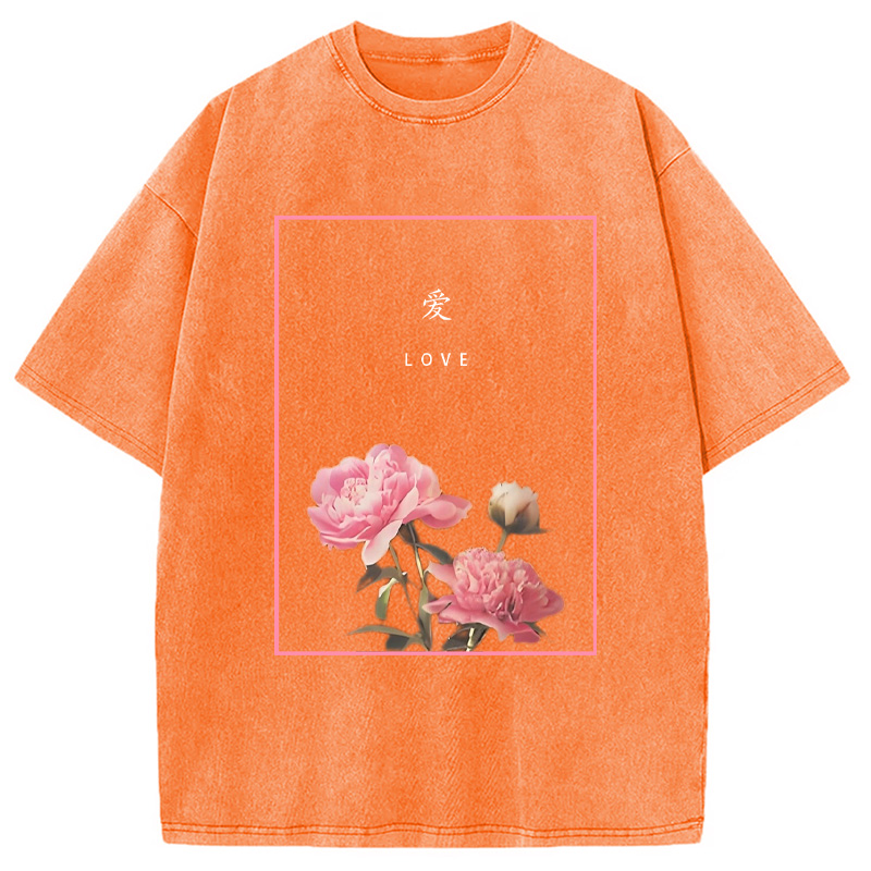 Modecanvas Blooming Love Washed T-Shirt