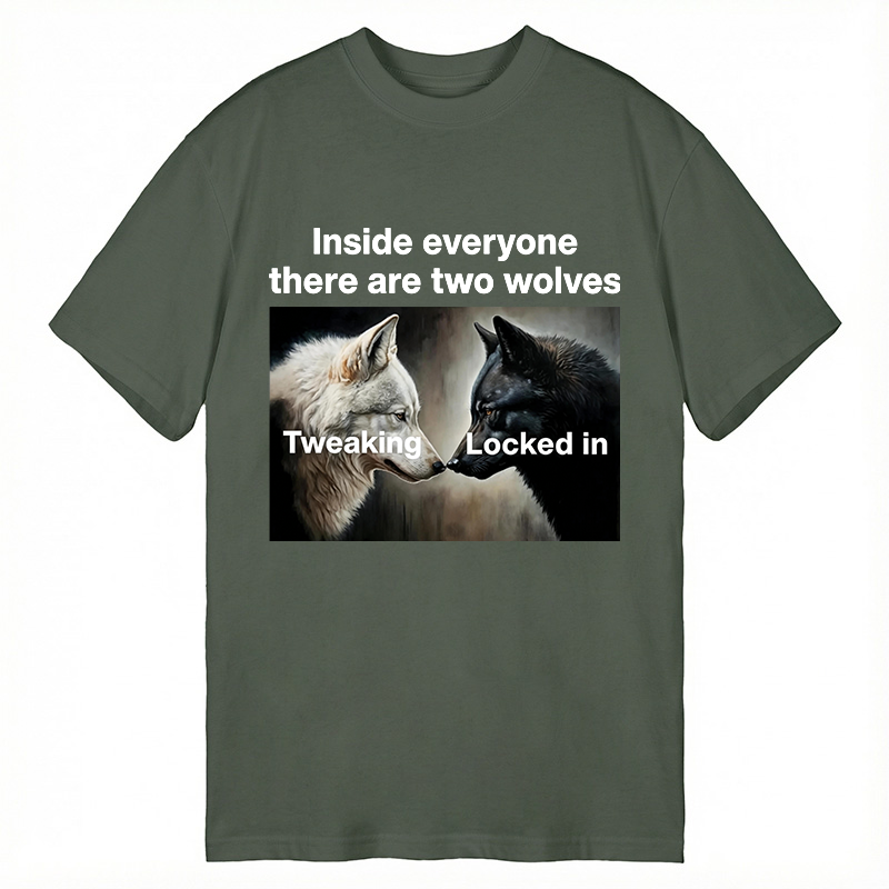 Modecanvas Inside Everyone There Are Two Wolves DTG Printing Classic T-Shirt-modecanvas