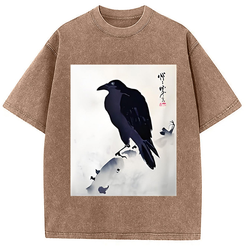 Modecanvas Japanese Kyosai Crow Washed T-Shirt