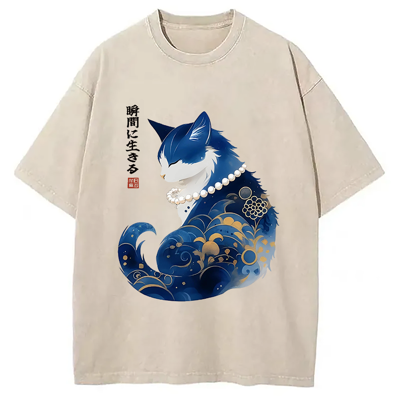 Modecanvas Living the Present Washed T-Shirt