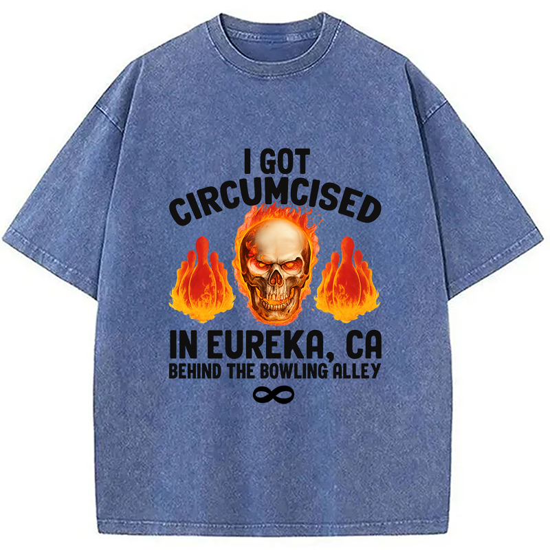 Modecanvas Circumcised Bowling Oddly Funny Meme Washed T-Shirt