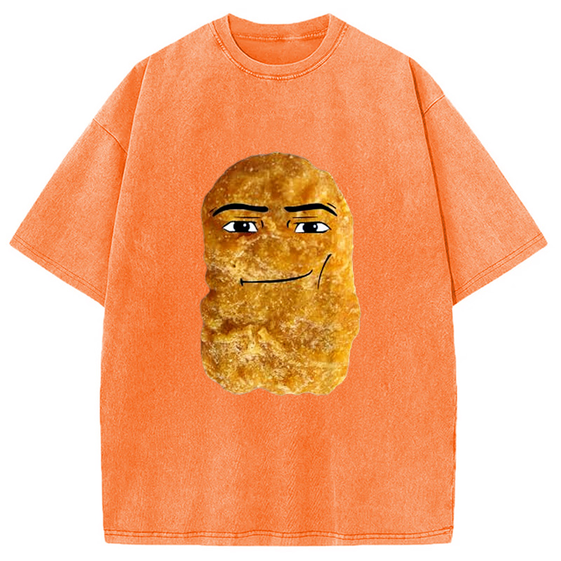 Modecanvas Chicken Nugget Meme Washed T-Shirt