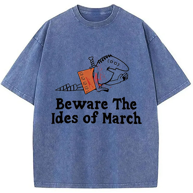 Modecanvas Beware The Ides Of March Washed T-Shirt-modecanvas