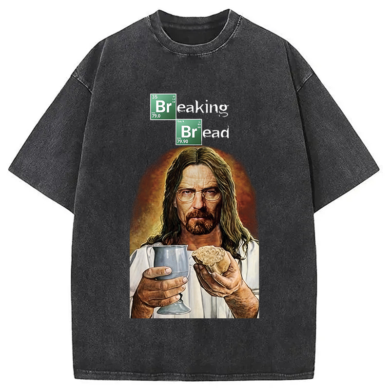 Modecanvas Breaking Or Bread DTG Printing Washed T-Shirt