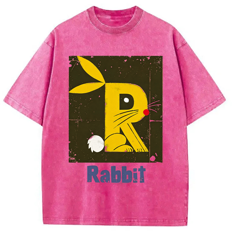 Modecanvas R is For Rabbit DTG Printing Washed T-Shirt