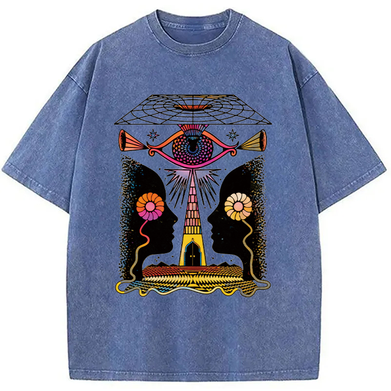 Modecanvas Dual-Face Sacred Eye Washed T-Shirt